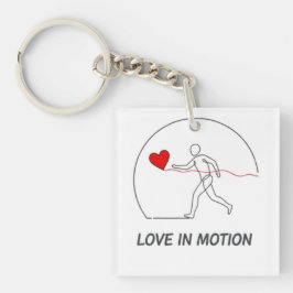 Love In Motion Minimalist Line Art Slogan Tee Schlüsselanhänger