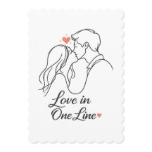 "Love in One Line – Minimal Romantic Couple Card |