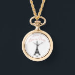 Love in Paris Pocket Watch Necklace Armbanduhr<br><div class="desc">Capture the romance of Paris with this elegant “Love in Paris” pocket watch necklace. Featuring a charming Eiffel Tower illustration and delicate heart accents, this design blends vintage style with modern romance. Perfect for everyday wear or as a meaningful gift for someone special who loves Paris, travel, and timeless beauty....</div>
