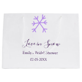 Love in Snow Junggesellinnenabschied lila Schneefl Große Geschenktüte