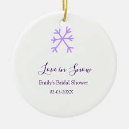 Love in Snow Junggesellinnenabschied lila Schneepa Keramik Ornament