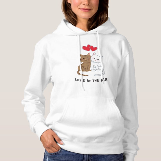 Love in the Air - Adorable and cut Cat Design Hoodie (Vorderseite)