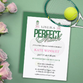 Love Is a Perfect Match Tennis Bridal Shower Einladung