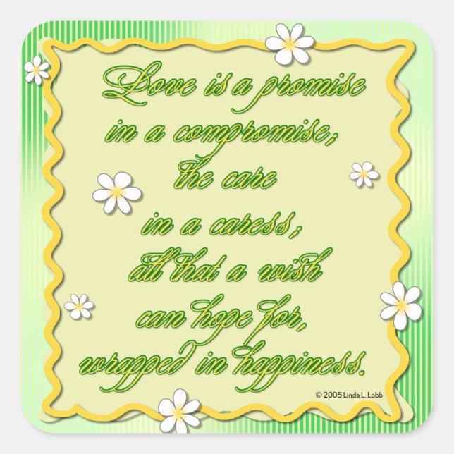 Love is a promise stickers (Vorderseite)