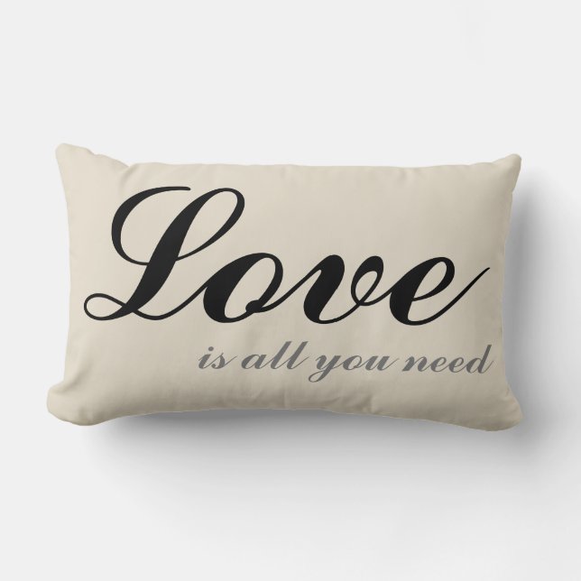 Love is all you need Cushion Beige Lendenkissen (Vorderseite)