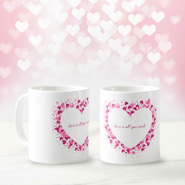 Love Is All You Need Heart Frame Mug Kaffeetasse ("Love is all you need" Coffee Mug)