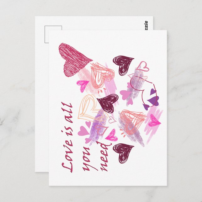 Love is all you need quote postkarte (Vorne/Hinten)