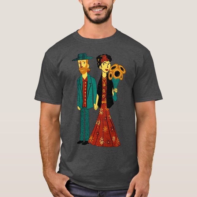 Love is Art Frida Kahlo and Van Gogh T-Shirt (Vorderseite)