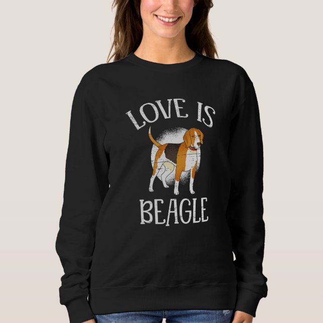 Love Is Beagle Paw Lovers Puppies Dog Owners Premi Sweatshirt (Vorderseite)