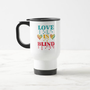 Love Is Blind Braille Hearts Reisebecher