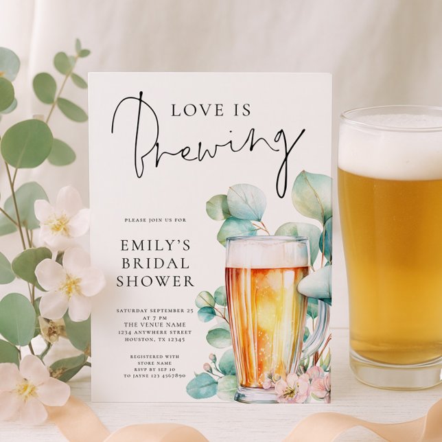 Love is Brewing Beer Bridal Shower Einladung (Von Creator hochgeladen)