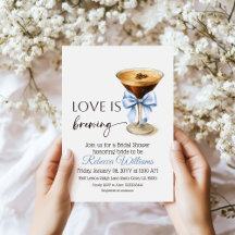 Love is Brewing Blue Coquette Bow Bridal Shower
