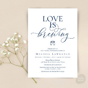 Love Is Brewing Brautparty   Elegante Schriftart Einladung