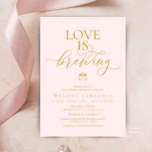 Love Is Brewing Brautparty Elegante Schriftart Einladung