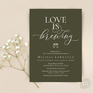 Love Is Brewing Brautparty Elegante Schriftart Einladung