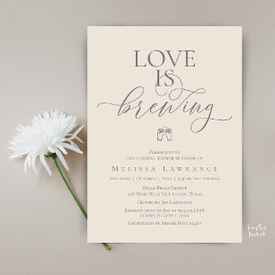 Love Is Brewing Brautparty   Elegante Schriftart Einladung