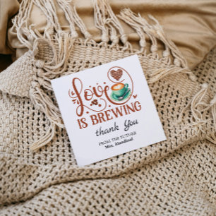 Love Is Brewing Brautparty Terrakotta-Kaffee Dankeskarte