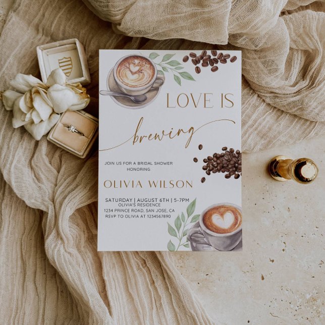 Love is Brewing Bridal Shower- Coffee Theme Party Einladung (Von Creator hochgeladen)