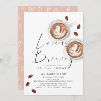 Love is Brewing Cappuccino Coffee Bridal Shower Einladung