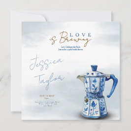 Love is Brewing Chinoiserie blue Bridal Shower Inv Einladung