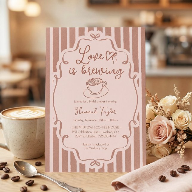 Love Is Brewing Coffee Bridal Shower Einladung (Von Creator hochgeladen)
