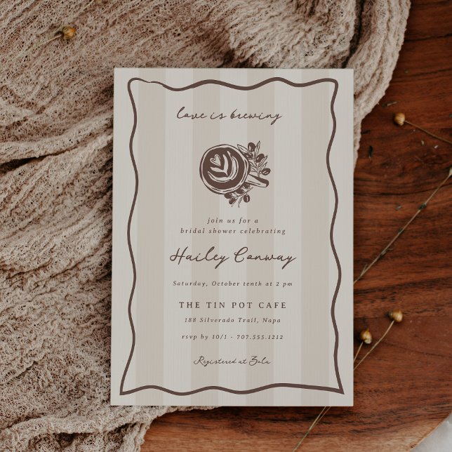 "Love is Brewing" Coffee Bridal Shower Einladung (Von Creator hochgeladen)