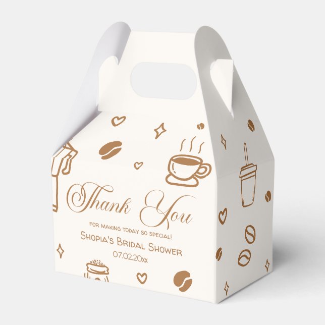 Love is Brewing Coffee Bridal Shower Thank You Geschenkschachtel (Vorderseite)