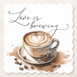 Love is Brewing Coffee Bridal Shower Untersetzer