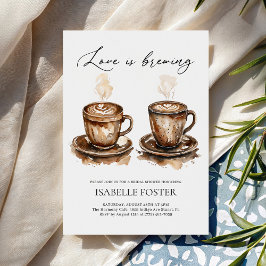Love is Brewing Coffee Rustic Bridal Shower Einladung