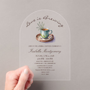 Love Is Brewing Cozy Breakfast Tea Brautparty Acryleinladungen