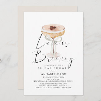 Love is Brewing Espresso Martini Bridal Shower Einladung
