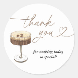 Love Is Brewing Espresso Martini Bridal Shower Runder Aufkleber
