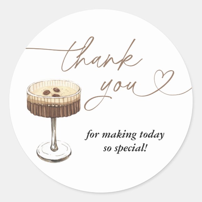 Love Is Brewing Espresso Martini Bridal Shower Runder Aufkleber (Vorderseite)