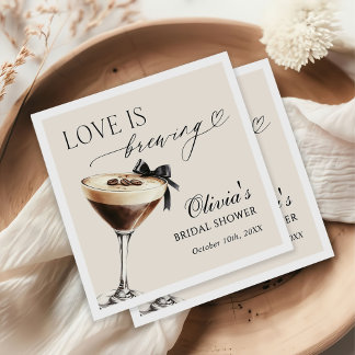 Love is Brewing Espresso Martini Bridal Shower Serviette
