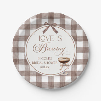 Love Is Brewing Expresso Martini Bow Bridal Shower Pappteller
