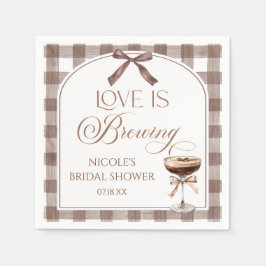 Love Is Brewing Expresso Martini Bow Bridal Shower Serviette