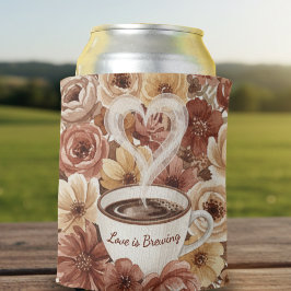 Love is Brewing Floral Coffee Heart Bridal Shower Dosenkühler