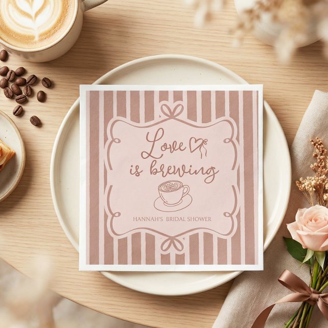 Love is Brewing Kaffe Junggesellinnen-Abschied Tel Serviette (Von Creator hochgeladen)