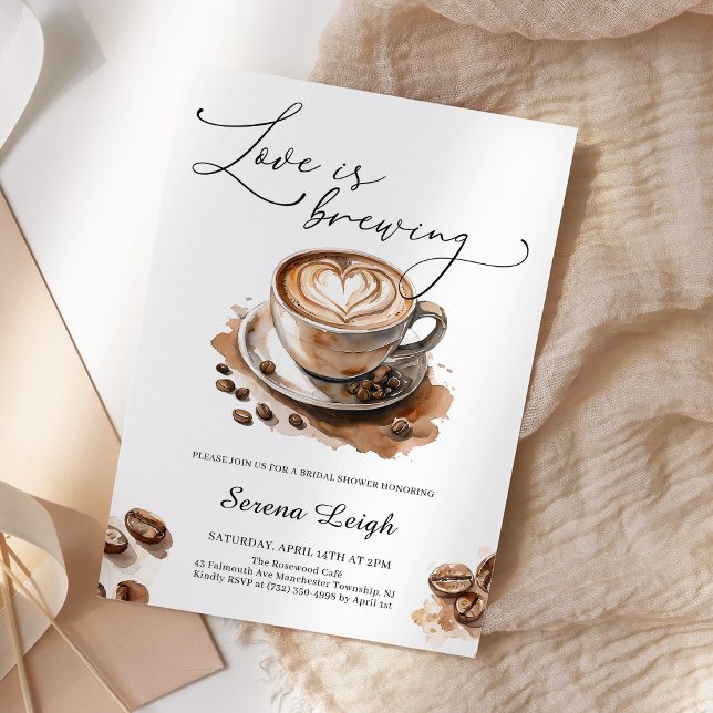 Love is Brewing Kaffee Brautparty Einladung (Von Creator hochgeladen)