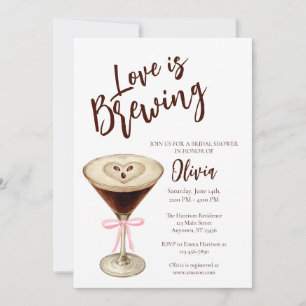 Love Is Brewing Kaffee Brautparty-Einladung Einladung