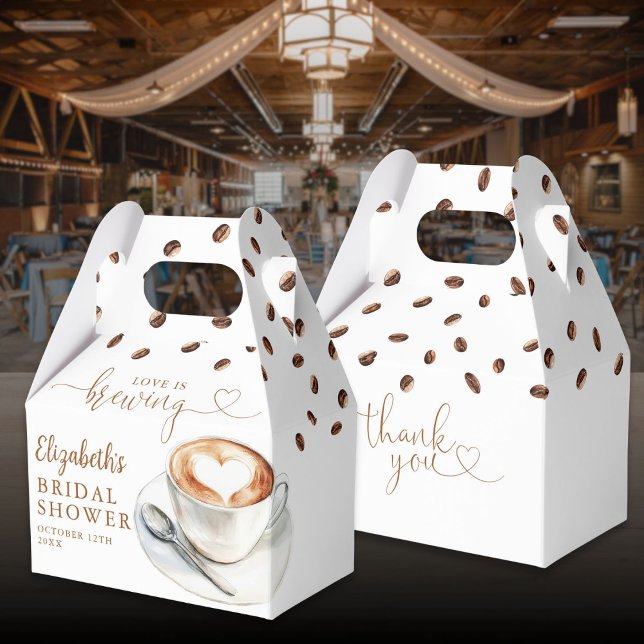 Love Is Brewing Kaffee-Themen-Junggesellinnen-Absc Geschenkschachtel (Love Is Brewing Coffee Theme Bridal Shower Favor Boxes)
