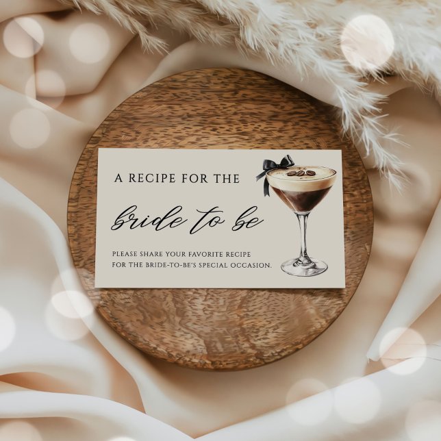 Love is Brewing Martini Bridal Shower Recipe Begleitkarte (Von Creator hochgeladen)