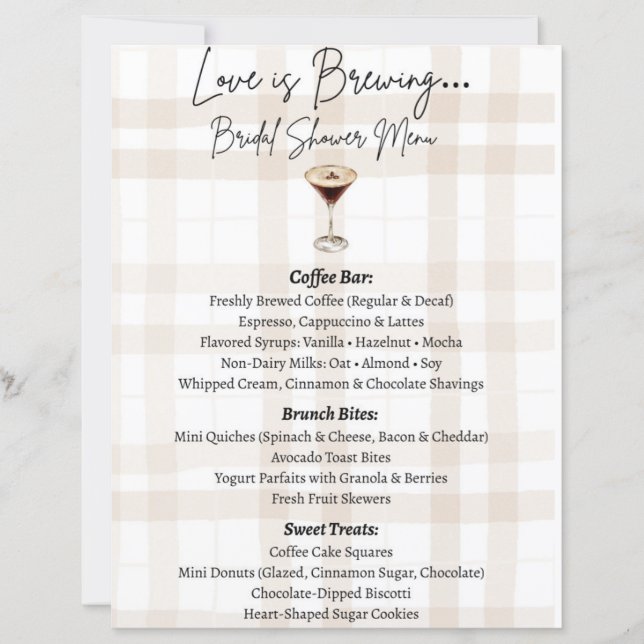 Love is Brewing Menu (Vorderseite)