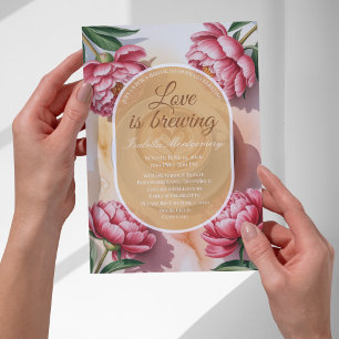 Love Is Brewing Peach Latte Brautparty Einladung