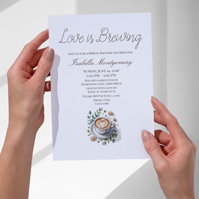 Love Is Brewing Rustic Espresso Bridal Shower Einladung (Love Is Brewing Rustic Espresso Bridal Shower Invitations
)