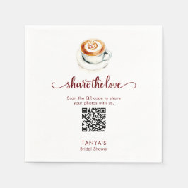 Love is Brewing Share the Love Photos QR Code Serviette