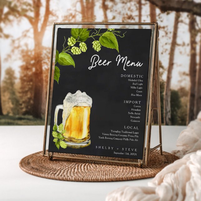 Love Is Brewing Wedding Beer Menu Poster (Von Creator hochgeladen)