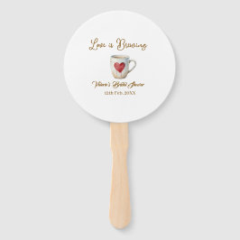 Love is Brewing white coffee mug heart bridal show Fächer