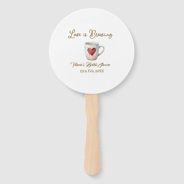 Love is Brewing white coffee mug heart bridal show Fächer (Vorderseite)
