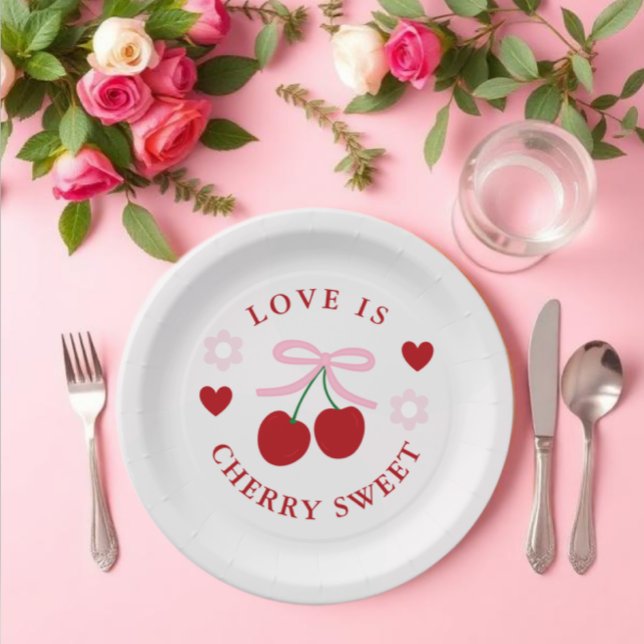 Love Is Cherry Sweet Brautparty Pappteller (Von Creator hochgeladen)